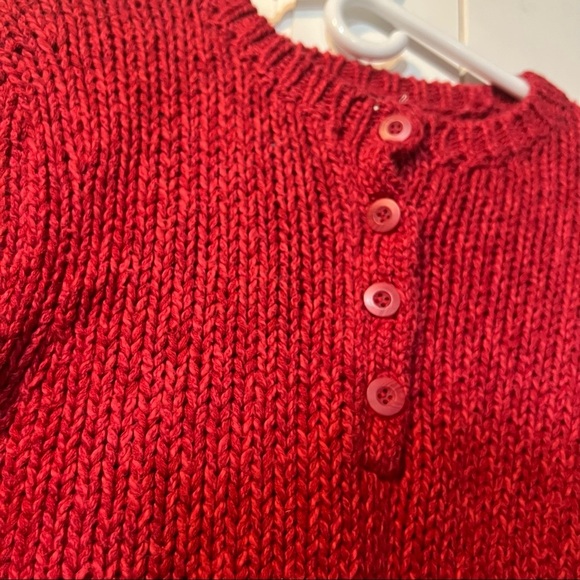 American Eagle Sweater Cable Knit Red Size Medium - Picture 3 of 4